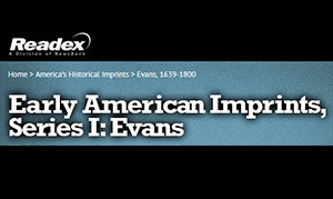 Readex Early American Imprints, Series I: Evans logo
