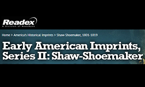 Readex Early American Imprints, Series II: Shaw-Shoemaker logo