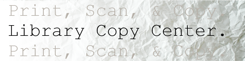 Banner for the Library Copy Center page.